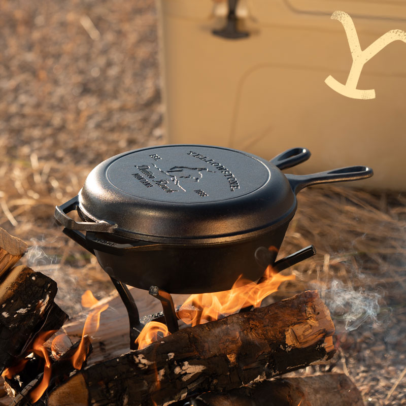 Yellowstone? Seasoned Cast Iron Bucking Bronco Combo Cooker - Image 5