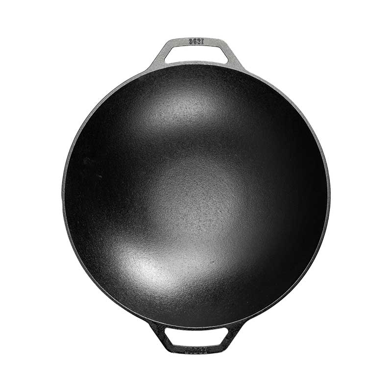 14 Inch Seasoned Cast Iron Wok - Image 4